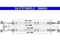 ATE 24.3727-0653.2 Handbrake cable
