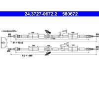 ATE 24.3727-0672.2 Cable, parking brake for FORD