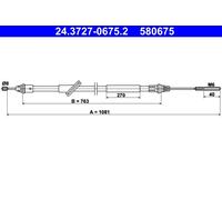 Fits ATE 24.3727-0675.2 HANDBRAKE CABLE FORD MAVERICK 04-07 FRONT ⭐UK Stock⭐