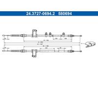 ATE 24.3727-0694.2 Hand brake cable