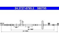 Fits ATE 24.3727-0795.2 Cable, parking brake UK Stock