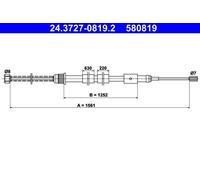 ATE 24.3727-0819.2 Handbrake cable