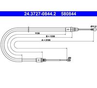 ATE 24.3727-0844.2 Handbrake cable