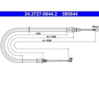 Fits ATE 24.3727-0844.2 Cable Pull, parking brake 24.3727-0844.2 Hand ⭐UK Stock⭐