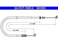 ATE 24.3727-1055.2 Hand brake cable