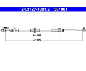 Fits ATE 24.3727-1081.2 Cable Pull, parking brake 24.3727-1081.2 Hand ⭐UK Stock⭐