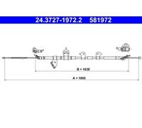ATE Handbrake Cable 24.3727-1972.2 Fits Toyota RAV4 III (2006-2013)