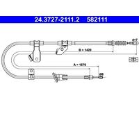 Parking brake cables ATE 24.3727-2111.2 for MITSUBISHI