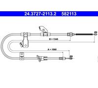 ATE 24.3727-2113.2 Hand brake cable