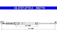 CABLE, PARKING BRAKE FOR SKODA RAPID ATE 24.3727-2710.2