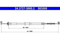 ATE 24.3727-3000.2 Handbrake cable
