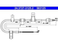Parking brake cables ATE 24.3727-3125.2 for HYUNDAI
