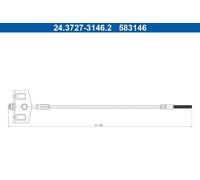 CABLE PULL PARKING BRAKE 24.3727-3146.2 FOR HYUNDAI TUCSON/SUV/Van D4FD 1.7L