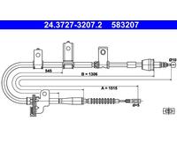 ATE 24.3727-3207.2 Hand brake cable