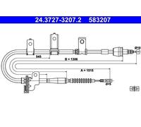 ATE 24.3727-3207.2 Hand brake cable