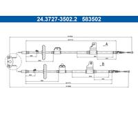 ATE Hand Brake Cable 24.3727-3502.2