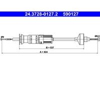 ATE 24.3728-0127.2 Clutch Cable
