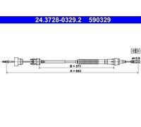 Clutch cable with automatic adjustment 24.3728-0329.2 ATE for CITROËN PEUGEOT