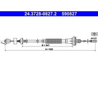 ATE 24.3728-0827.2 Clutch Cable