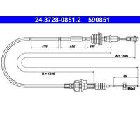 ATE 24.3728-0851.2 Clutch Cable