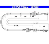 ATE 24.3728-0852.2 Clutch Cable