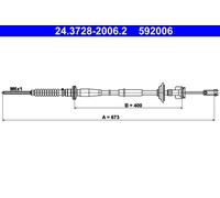 ATE 24.3728-2006.2 Clutch Cable