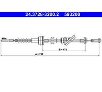 Clutch cable 24.3728-3200.2 ATE for KIA RIO I Hatchback RIO I Saloon