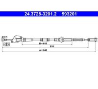 ATE 24.3728-3201.2 Clutch Cable