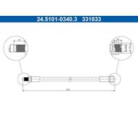 BRAKE HOSE 24.5101-0340.3 FOR MERCEDES-BENZ M112.923/104.943 2.8L 6cyl SL 8cyl