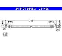 ATE Brake Hose - Mercedes-Benz E-Class Coupe C124 - M 104 992 6 / M 111 940 - ATE 32.006