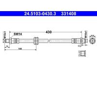 ATE Brake Hose for BMW 3 / Z3 E36 M40B16 1.6L Sedan Convertible Compact