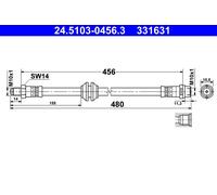 Fits ATE 24.5103-0456.3 Brake Hose 24.5103-0456.3 Brake pipe/hose rear L/R (len