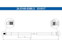Fits ATE 24.5140-0380.3 Brake Hose 24.5140-0380.3 Brake pipe/hose fle ⭐UK Stock⭐
