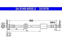 ATE Brake Hose 24.5140-0555.3 – Flexible Brake Hose for Mercedes‑Benz R‑Class OE 2514200548