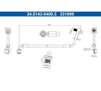 ATE 24.5143-0400.3 Brake hose
