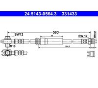 Brake Hose for AUDI SEAT SKODA ATE 24.5143-0564.3