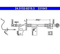 Flexible brake hose 24.5152-0219.3 ATE for OPEL ASTRA H GTC ASTRA H ASTRA H Van