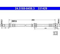 Brake Hose ATE 24.5169-0458.3 for BMW 3 (E36) 1.6 1993-1998