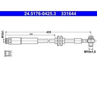 Fits ATE 24.5176-0425.3 BRAKE CABLE ELASTIC. OPEL P. CORSA 1.0-1.4 12-LE/PR DE