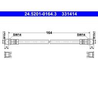 ATE Brake Hose 24.5201-0164.3 - fits VW Golf/Jetta, Audi 80, SEAT