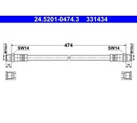 ATE Brake Hose 24.5201-0474.3 - Fits MERCEDES T1/TN 601 602 W601 W602 T2/LN1