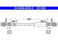 Brake Hose ATE Fits VW SEAT SKODA AUDI Cc Golf Mk5 Mk6 Plus Jetta III 3C0611775