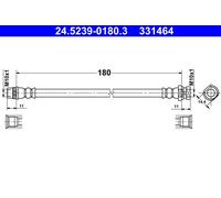 Fits ATE 24.5239-0180.3 HAM HOSE. ELAST. KANGOO BE BOP KW0_ 09-10, KA ⭐UK Stock⭐