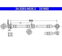 FRONT LEFT BRAKE HOSE FITS: FITS FOR QASHQAI II WAGON 1.2 DIG-T/1.5 DCI/1.6 D