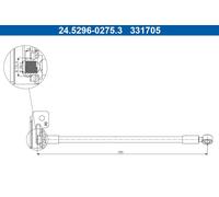 ATE Brake Hose 24.5296-0275.3 - Fits Hyundai i30 (2011-2016), Kia CEE'D (2012-2018)