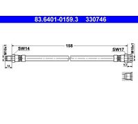 ATE Brake Hose 83.6401-0159.3 - for FIAT Ducato / Van / Bus / Platform / Chassis / Tipo Coupe