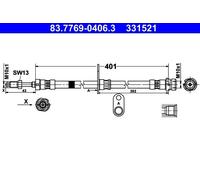 ATE 83.7769-0406.3 Brake hose