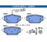 ATE 13.0470-2676.2 Brake pad set