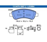 Brake pads 13.0470-3994.2 ATE for CITROËN PEUGEOT DS OPEL