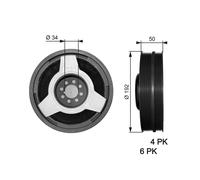 Crankshaft Pulley TVD1030 GATES for AUDI VW SKODA